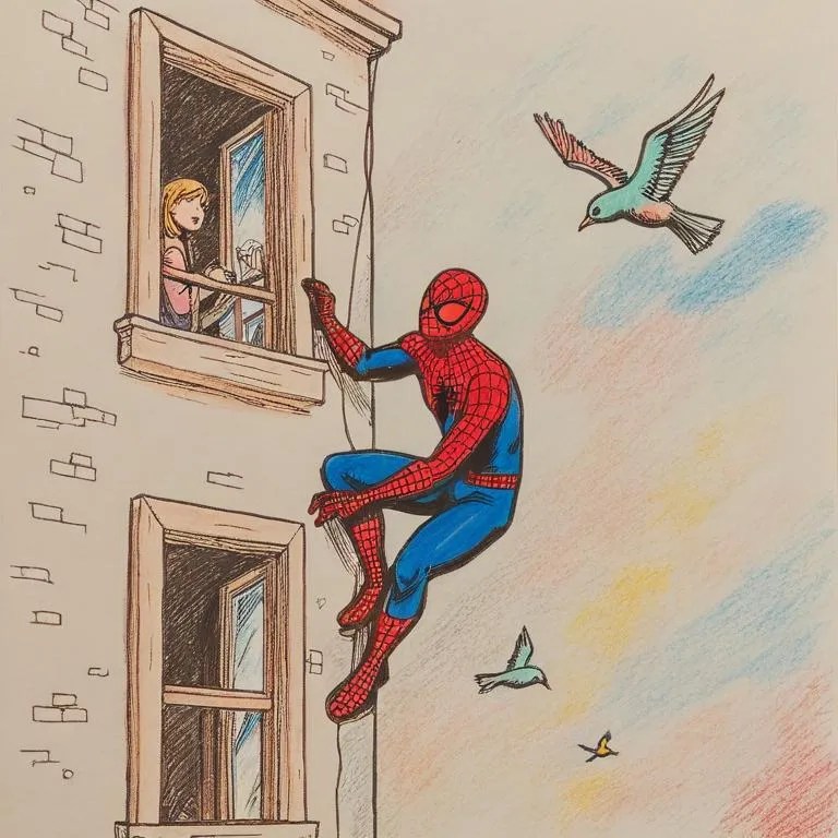 Spiderman climbing a building Coloring Page Free Printables Tiny