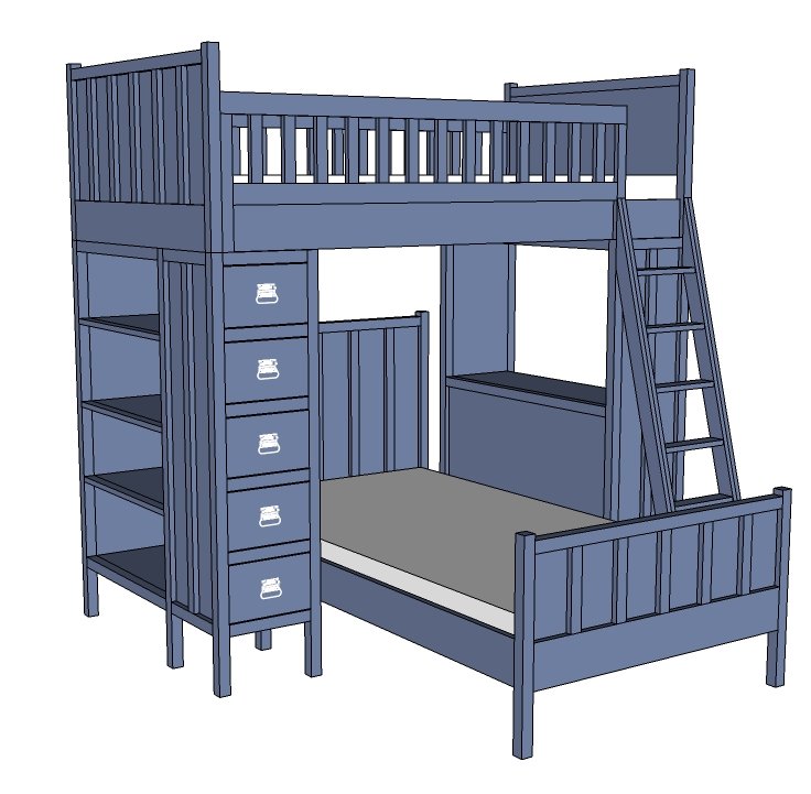 Top 35+ Free & Simple Three Bed Bunk Bed Plans with Dimensions [Updated