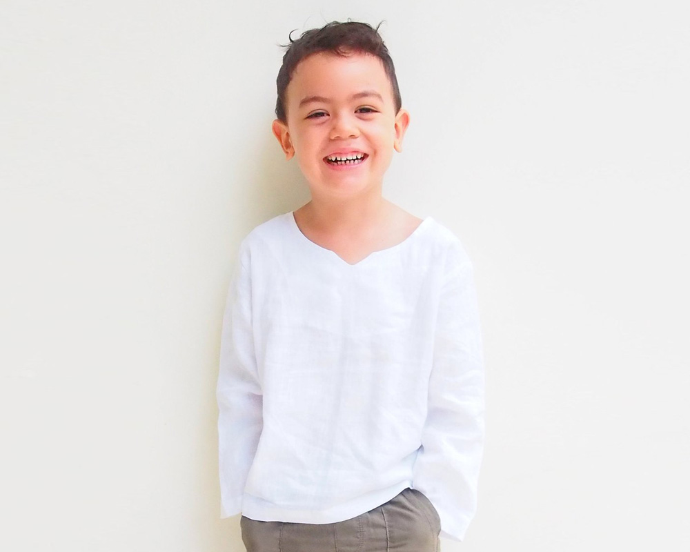 Boy Linen Shirt White Tiny Tots Kids