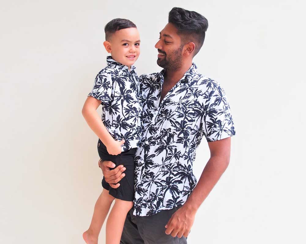 Father & Son Matching Shirts Hawaiian Tiny Tots Kids