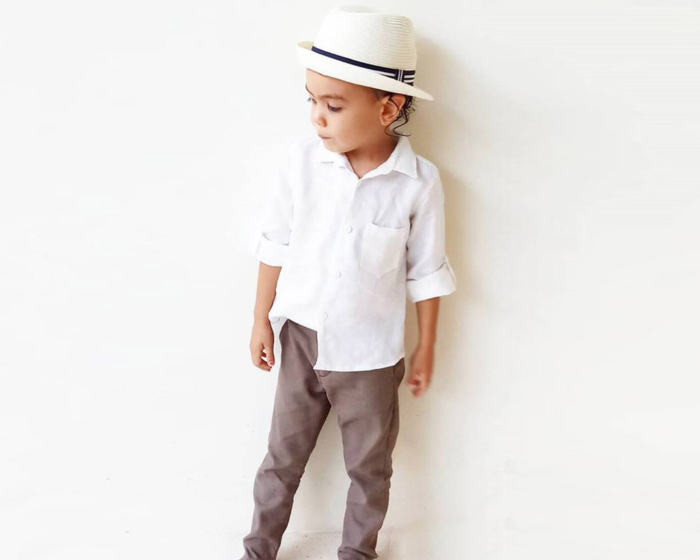 Boy Linen Pants Khaki Tiny Tots Kids