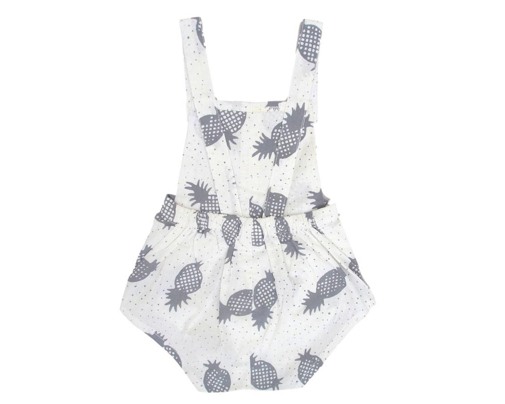 Unisex Baby Romper White Pineapple Tiny Tots Kids