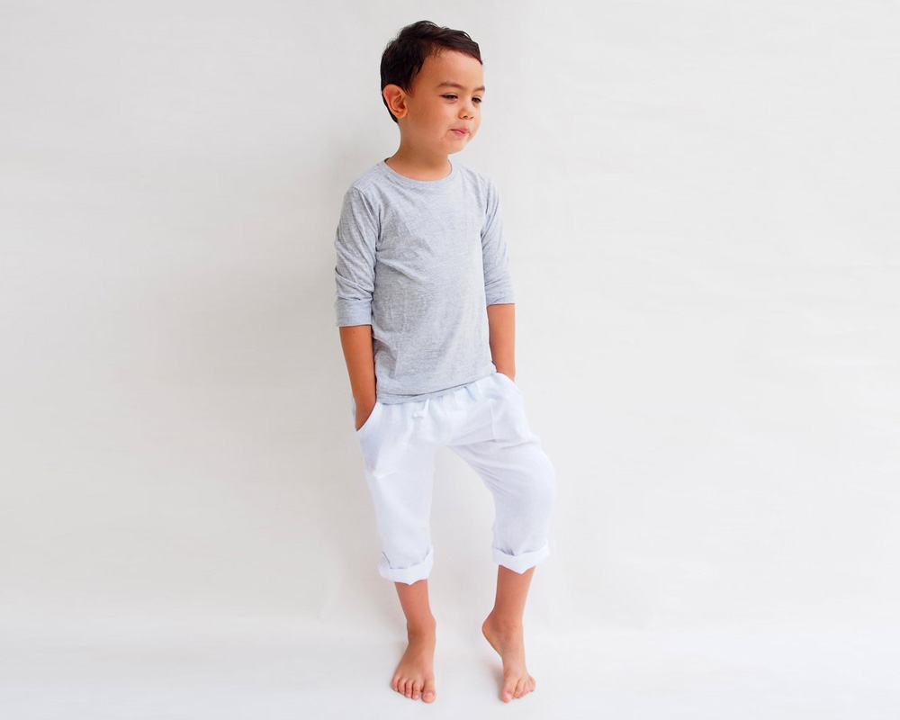 Boy Linen Pants White Tiny Tots Kids