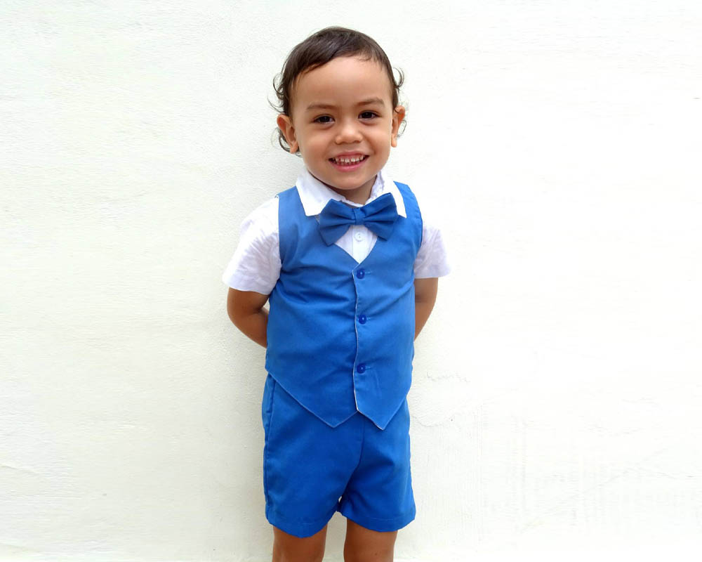 Boy 4 Piece Linen Outfit Royal Blue Tiny Tots Kids