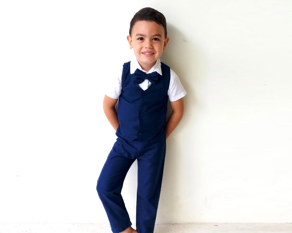 Boy Suspender Pants Navy Tiny Tots Kids