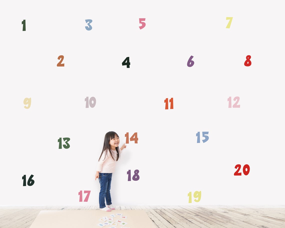 Numbers Wall Decals Removable Wall Decals, Wall Stickers, Peel and