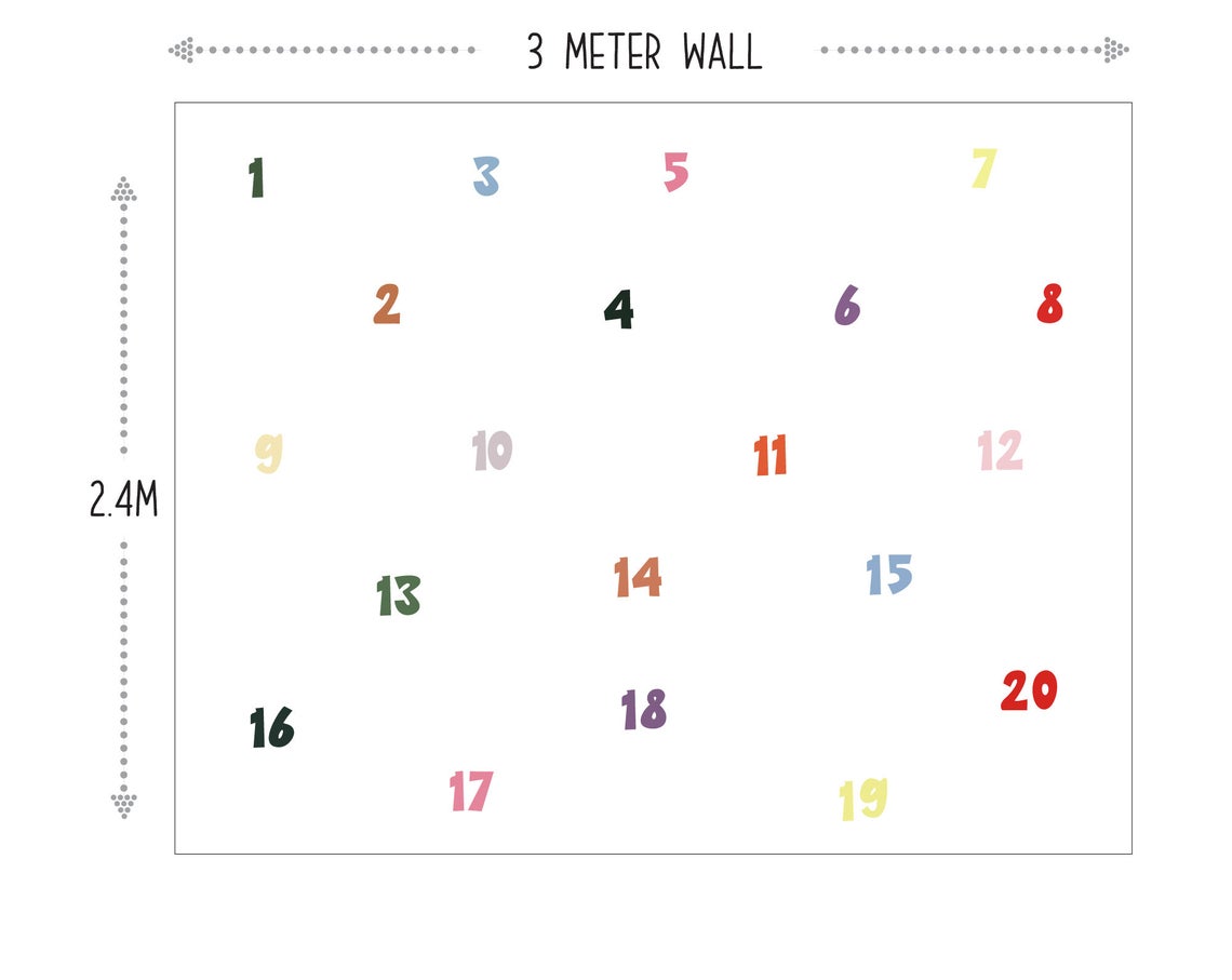 Numbers Wall Decals Removable Wall Decals, Wall Stickers, Peel and