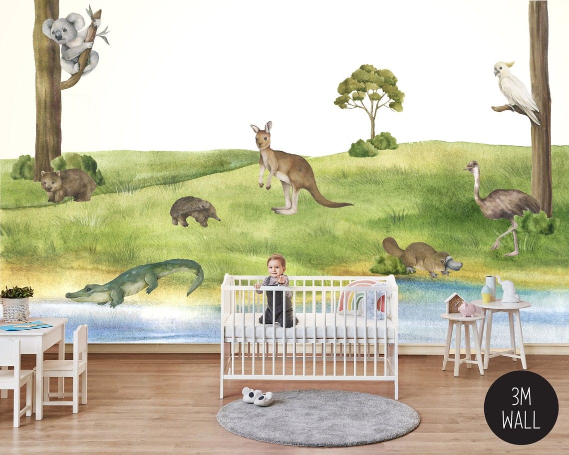 Australian Animals Wall Decals Removable Wall Decals, Wall Stickers