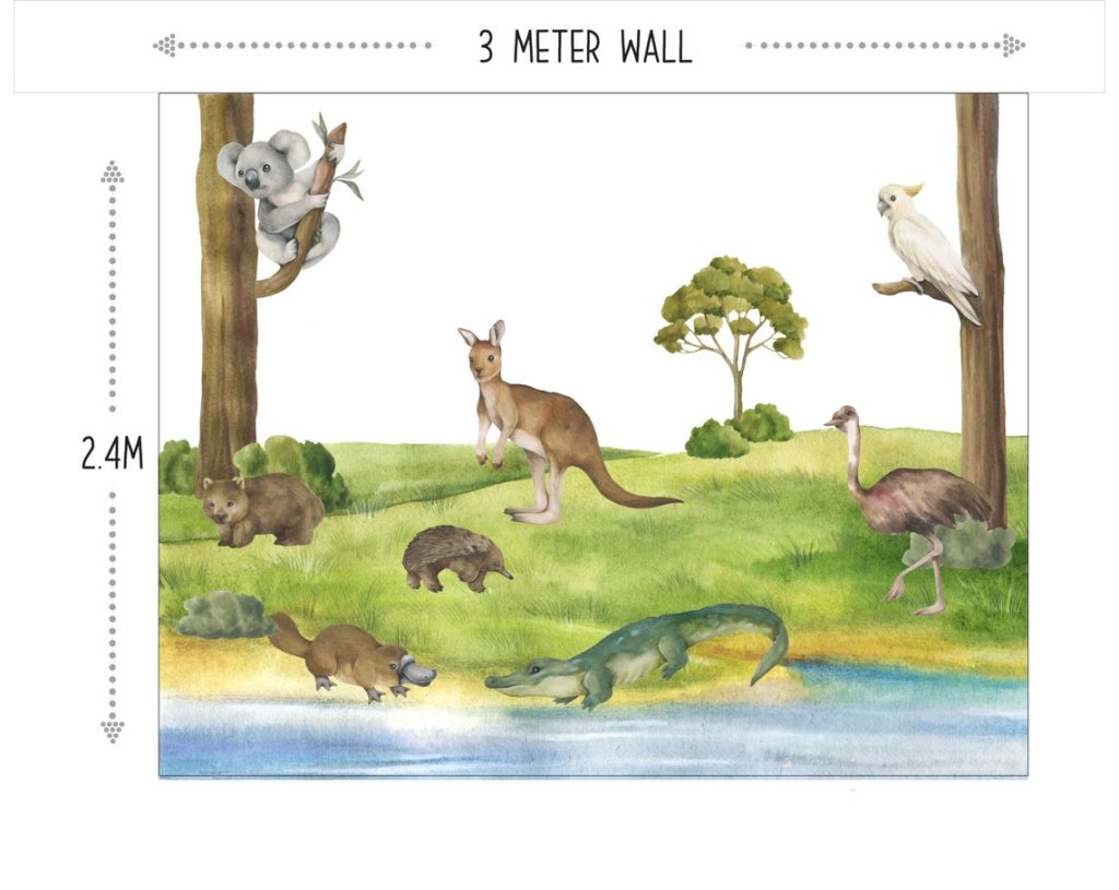 Australian Animals Wall Decals Removable Wall Decals, Wall Stickers
