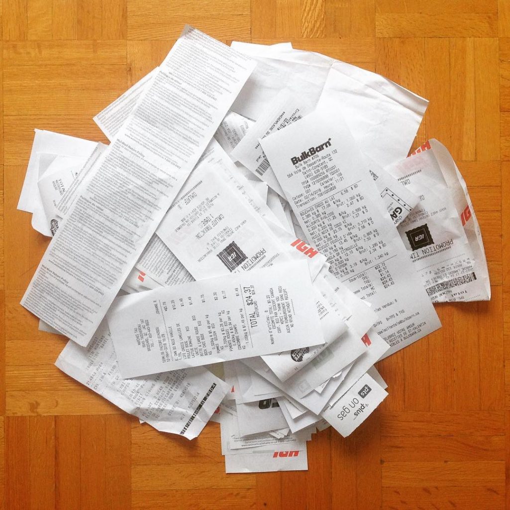 Receipts not recyclable · Tiny Trash Can