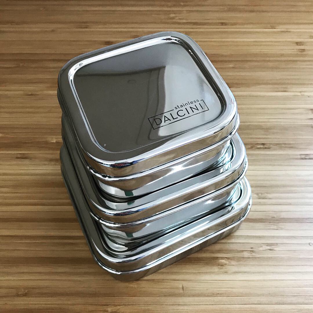 Stainless steel food containers · Tiny Trash Can