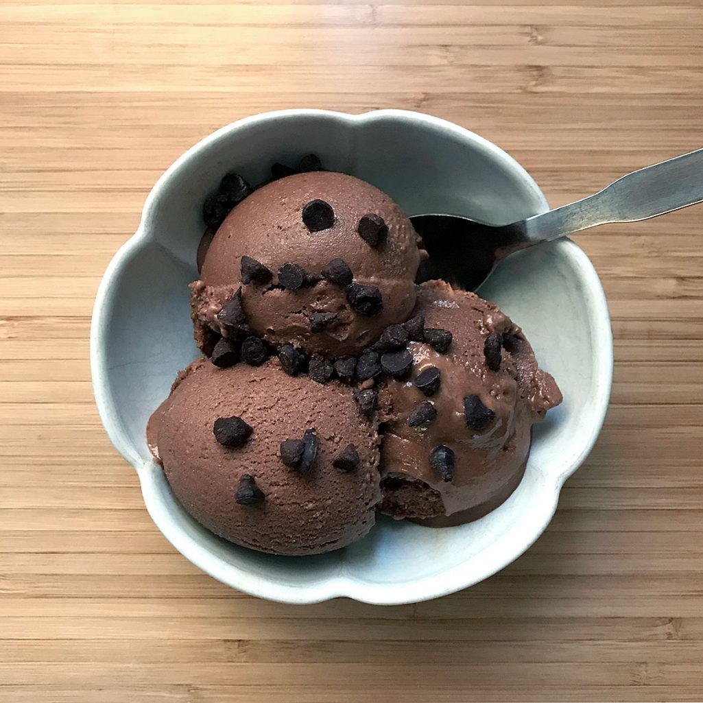Vegan chocolate ice cream · Tiny Trash Can