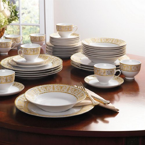 Discount Brylanehome 40Pc. Golden Ceramic Dinnerware Set Kitchen