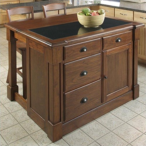 ()Home Styles 55209459 Aspen Kitchen Island with Drop Leaf/Granite