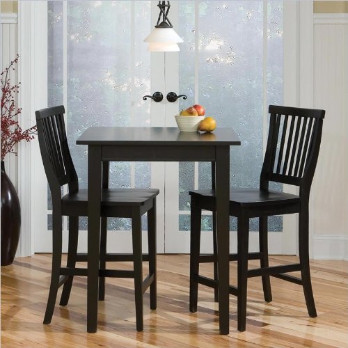 3 Piece Bistro Set Black Discount Home Style 5181359 Arts and Crafts 3Piece Bistro Set, Black