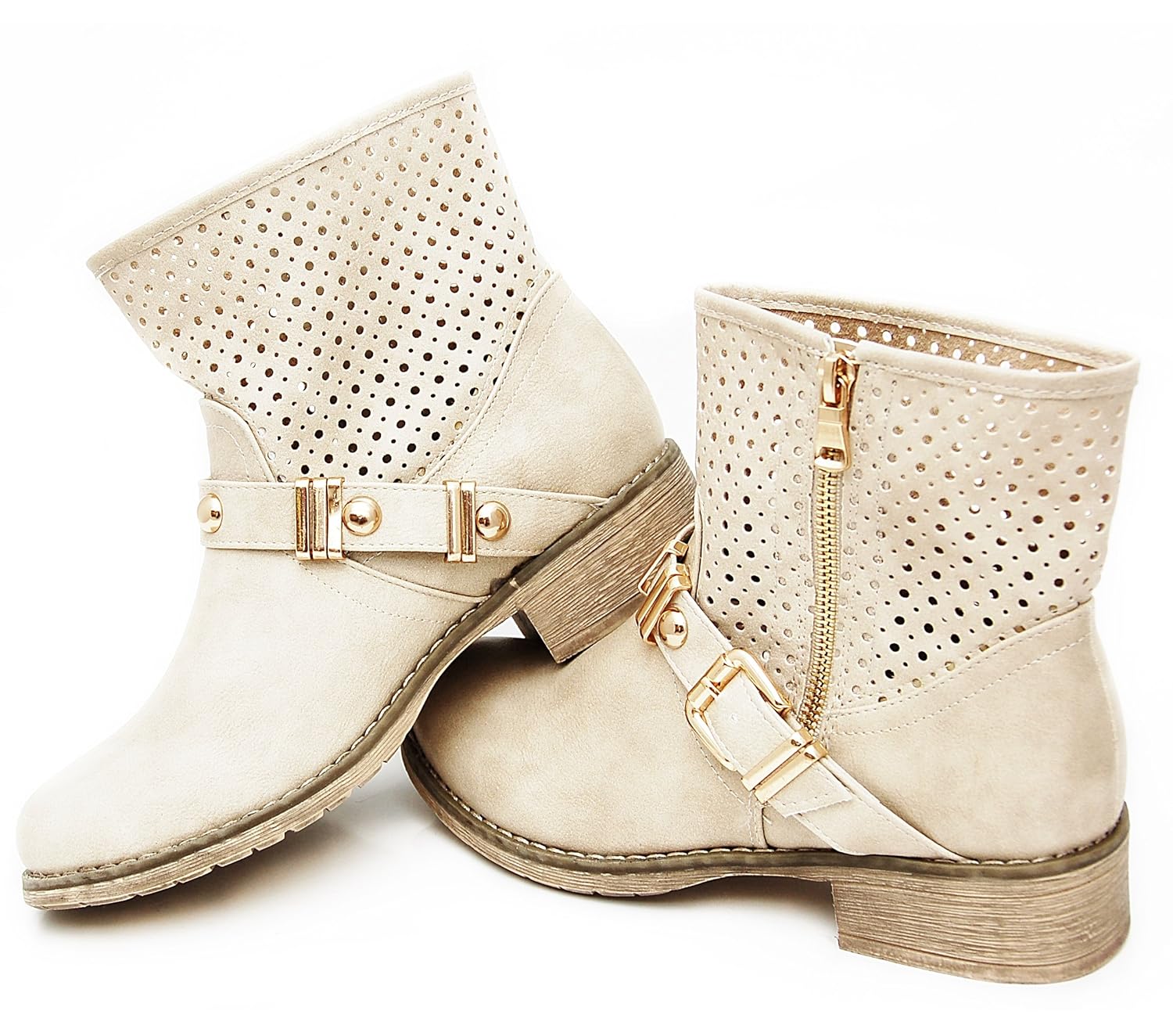 Stiefeletten Damen Beige