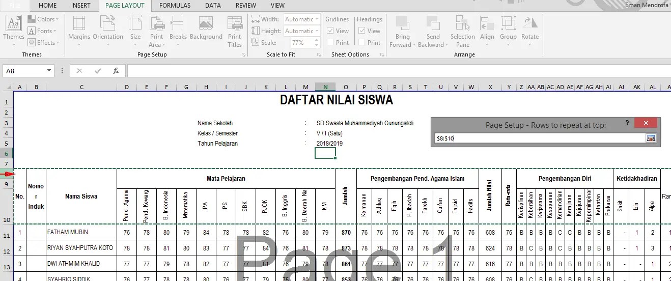 Cara Membuat Judul Tabel Berulang di Excel Tipandroid