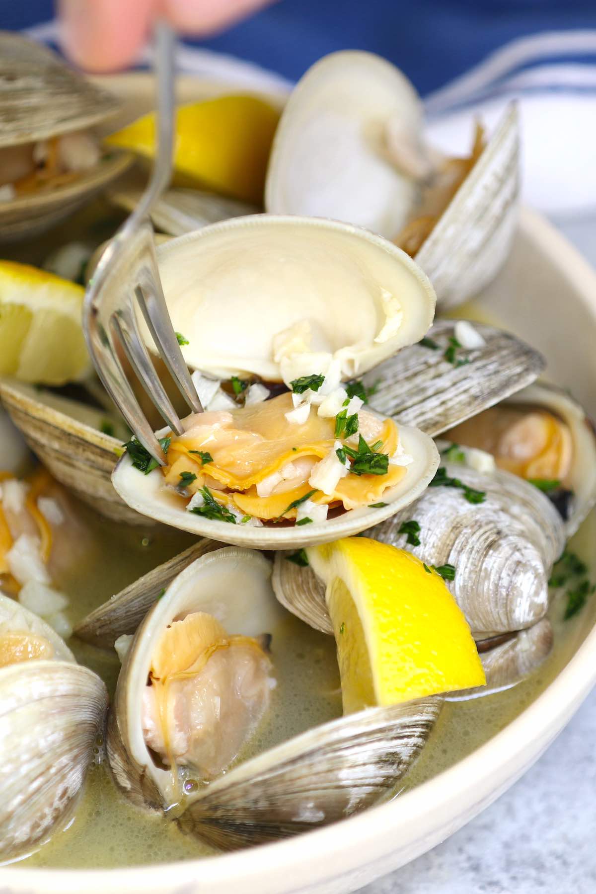 Little Neck Clams with White Wine and Garlic TipBuzz