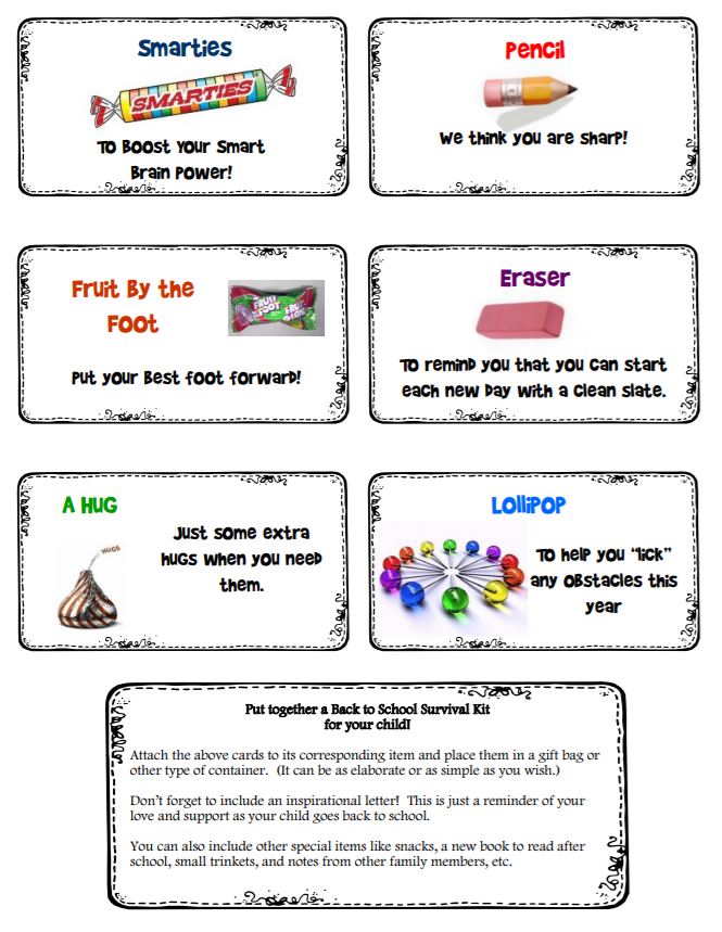 Back to School Survival Kit {free printables} Tip Junkie