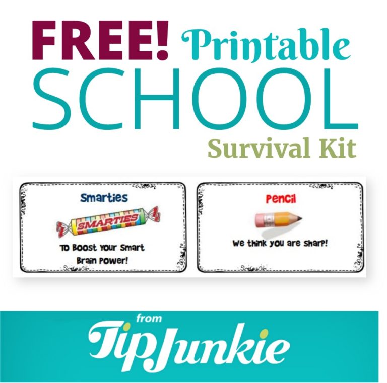 Back to School Survival Kit {free printables} Tip Junkie