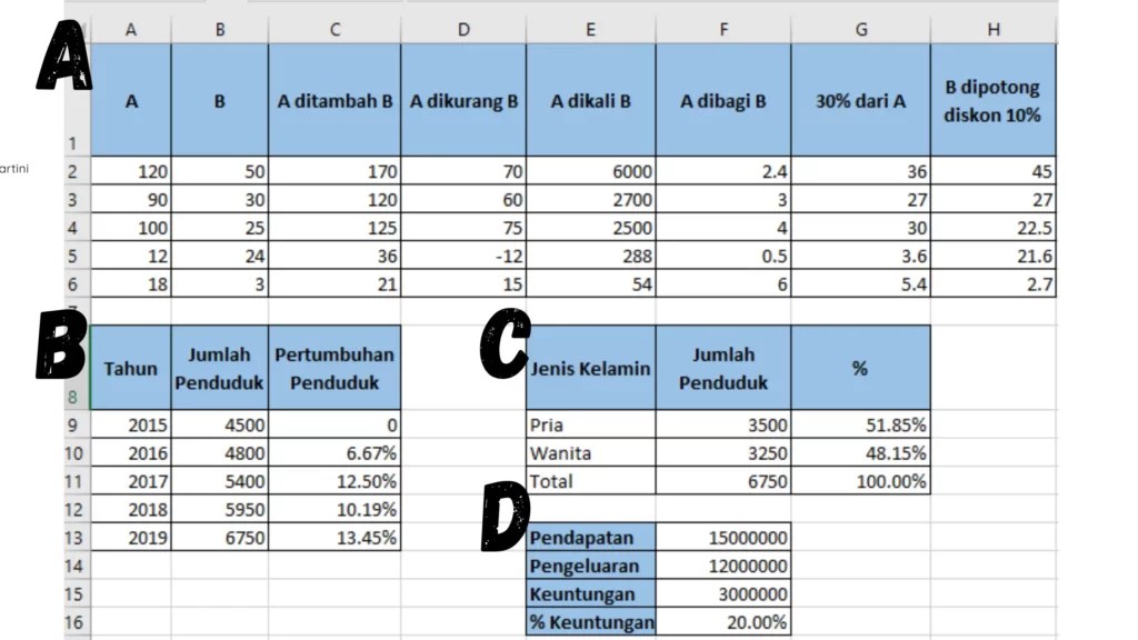 2 Contoh Soal Excel Untuk Tes Kerja Dan Jawabannya