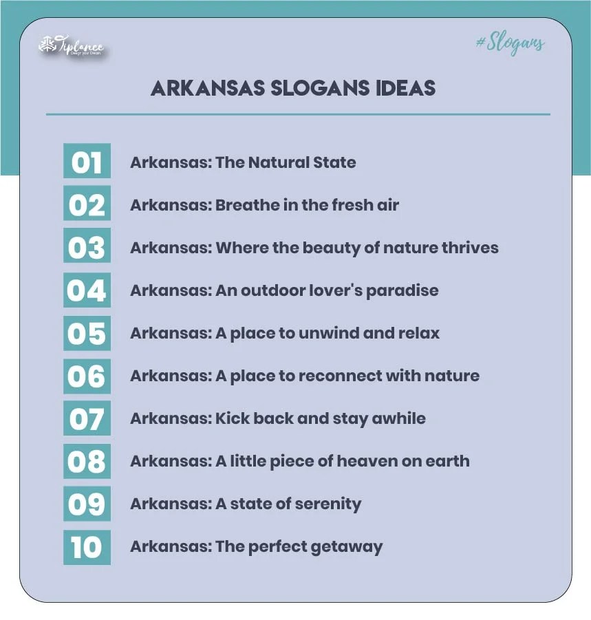 101+ Best Arkansas Slogans Example & Sample Tiplance