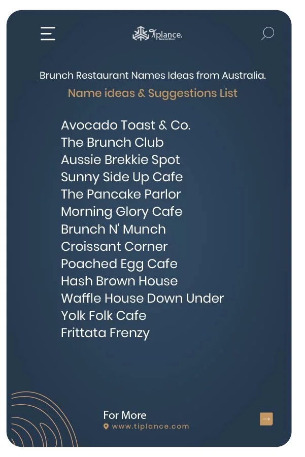 151+ Attractive Brunch Restaurant Names Ideas & Examples Tiplance