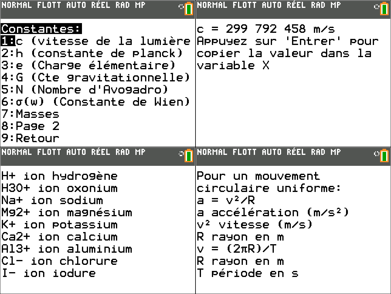 programme calculatrice physique terminale s ti