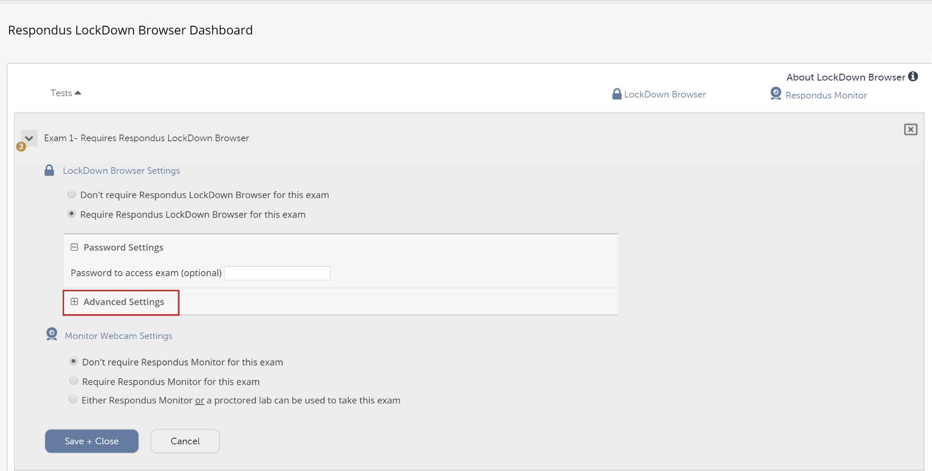 Respondus LockDown Browser Advanced Settings Teaching Innovation and