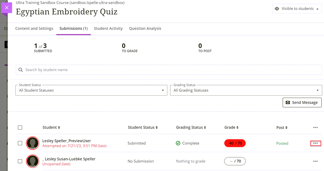 Blackboard Learn Ultra Managing Test Submissions Teaching Innovation and Pedagogical Support