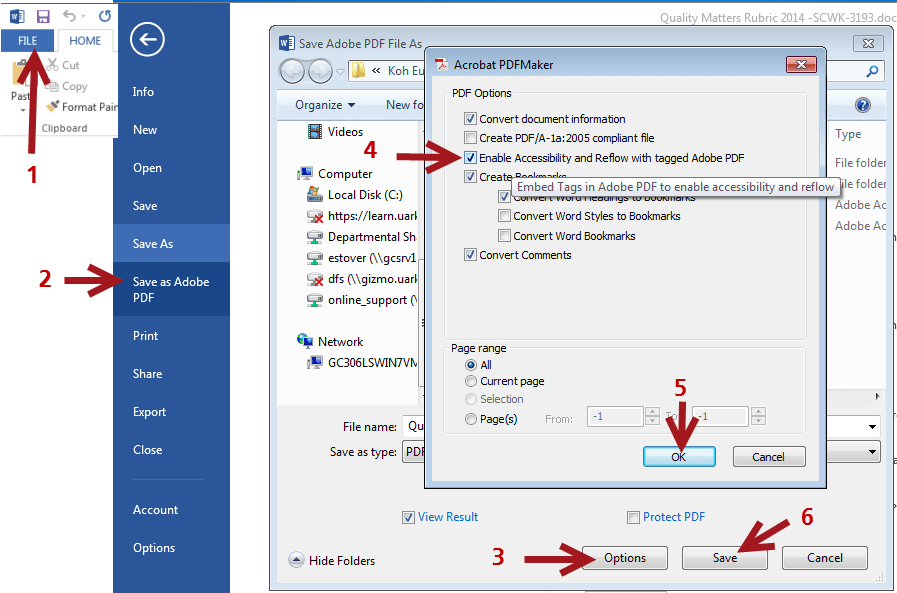 Save Microsoft Word File as Accessible PDF TIPS