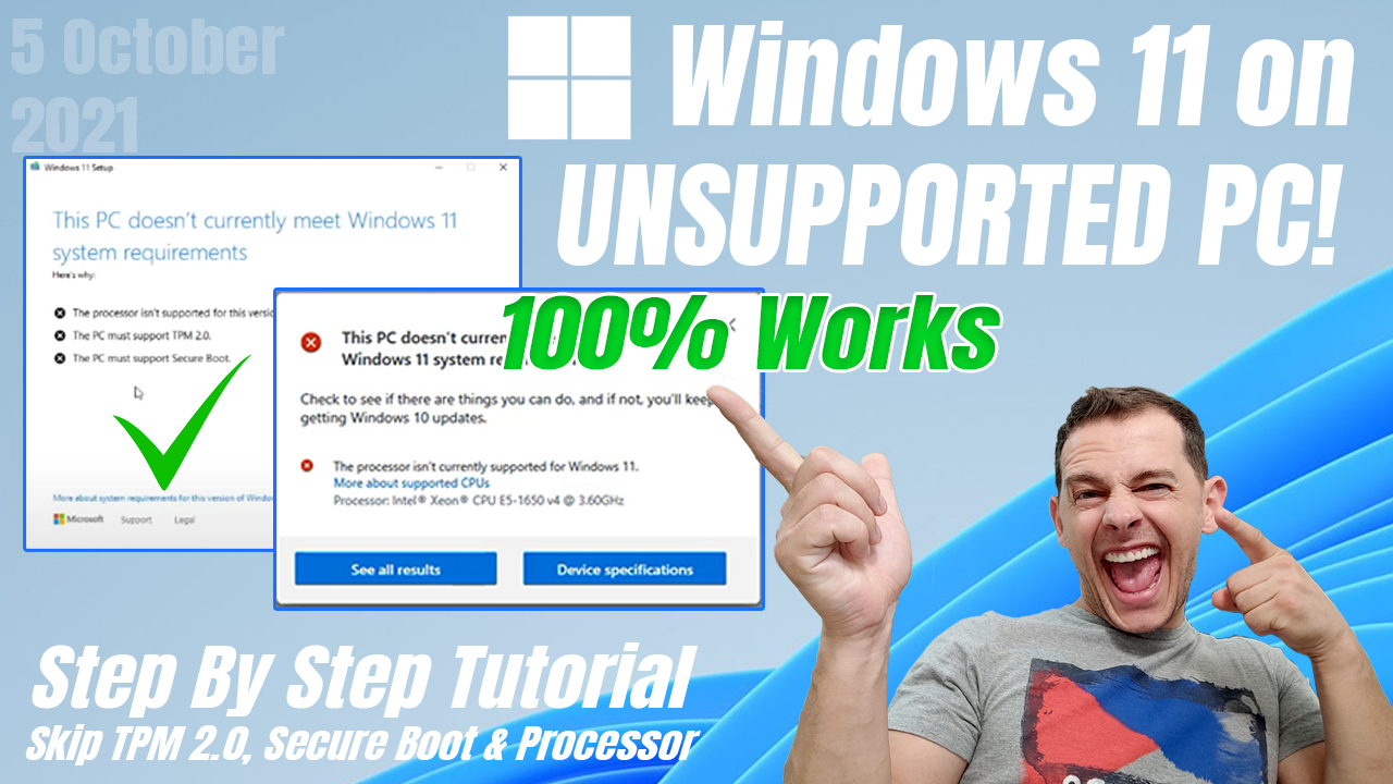 How to Install Windows 11 to Unsupported PC (Released Version October 5