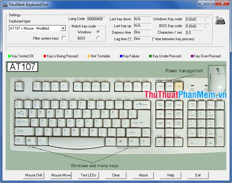KeyboardTest Software testing keyboard, checking keyboard errors