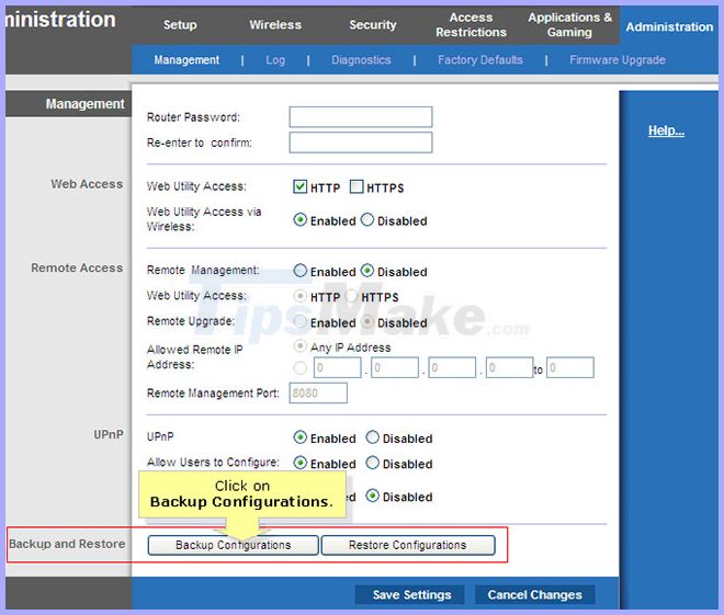 How to use the backup and restore feature in the Linksys router