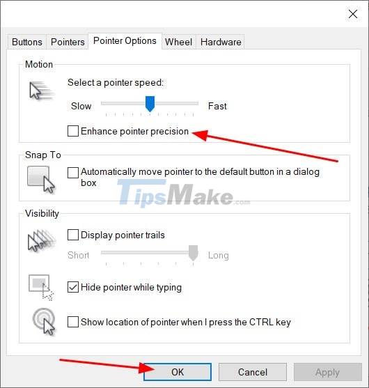 Turn off Enhance Pointer Precision feature on Windows computers