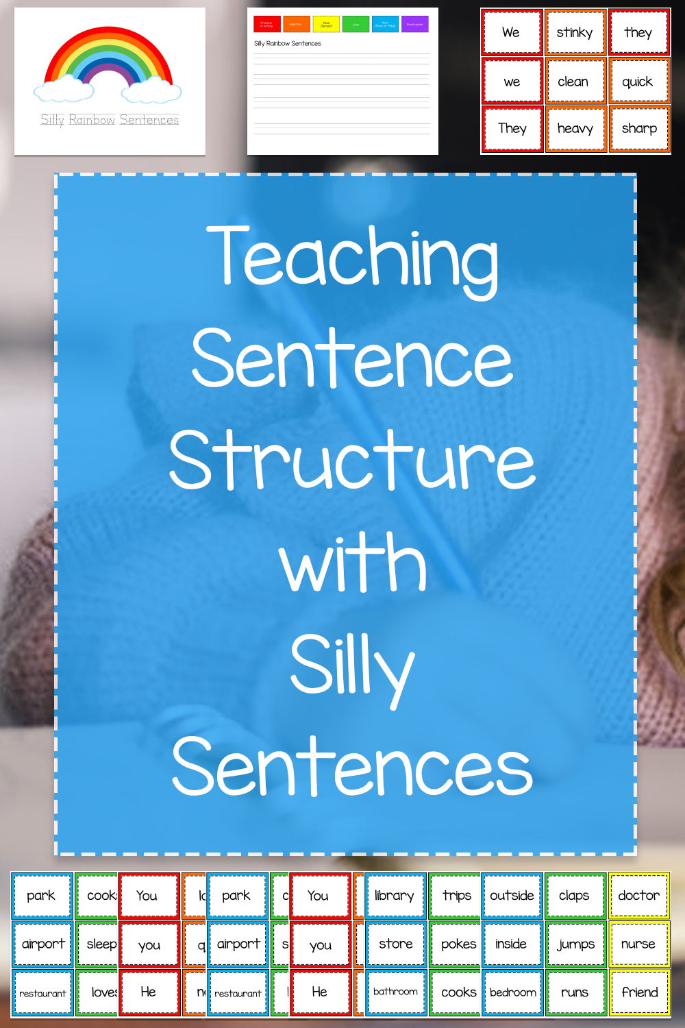 PinterestTeachingSentenceStructureSillyRainbowSentencesFirstGrade