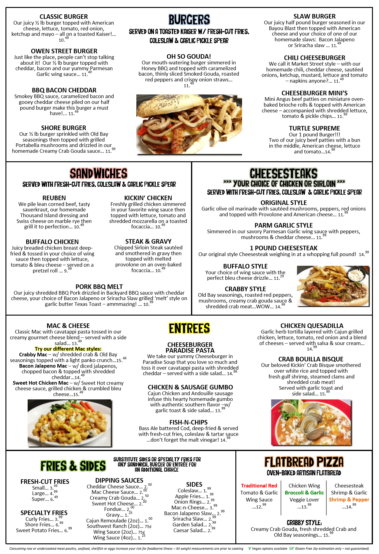 Market Street Pub Menu Tipsy Turtle Pub Sports Bar Catering NEPA