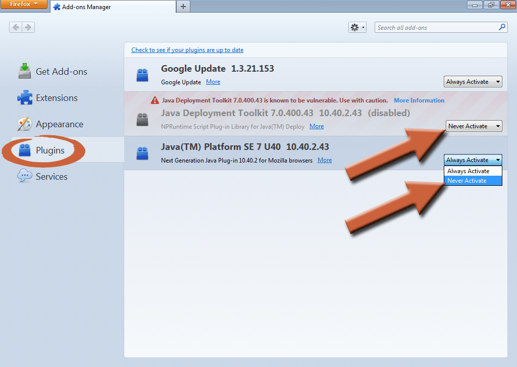 Install java plugin for safari hydropolre