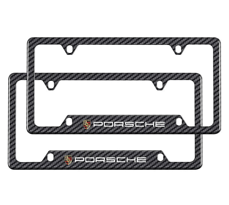 Porsche license plate frame carbon fiber Tire Valve Cap