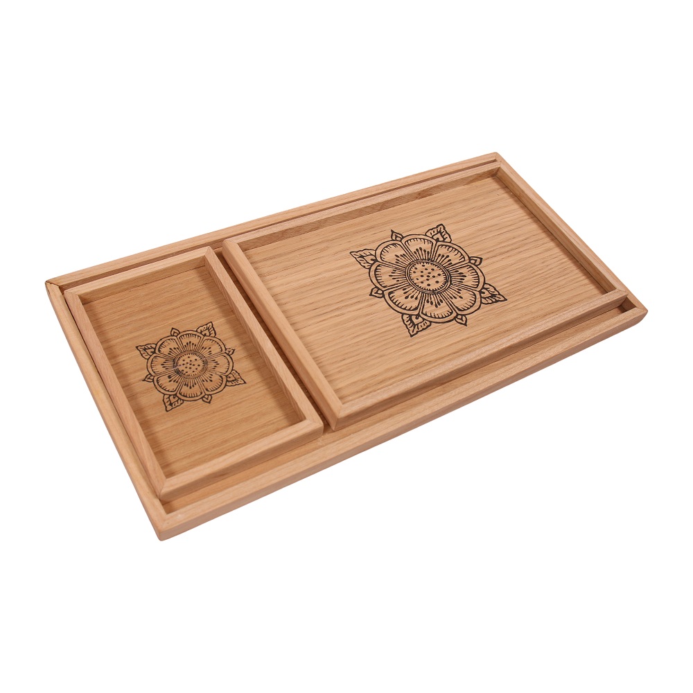 White oak Tray Set of 3 Tisser