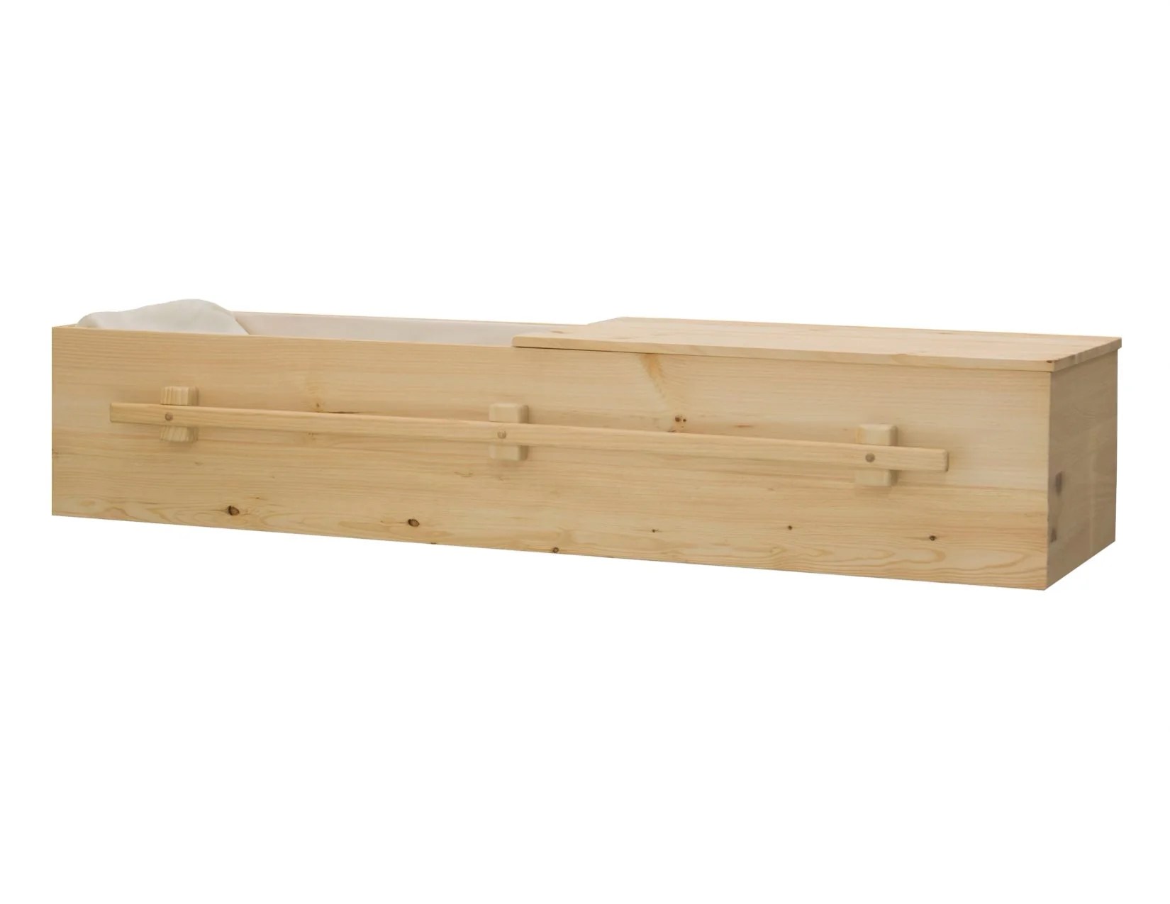 Cotton Interior Upgrade for Pine Box Caskets Titan Casket