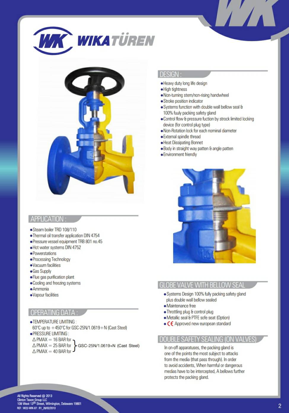 GLOBE VALVE WITH BELLOW SEAL+GLAND PACKING TITAN INDUSTECH CO.,LTD. VALVES AND STEAM EQUIPMENTS.