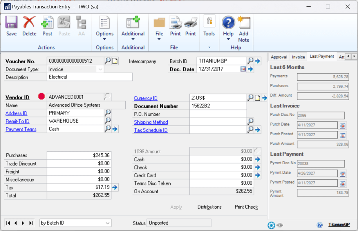 Identifying the Most Recent Invoice and Payment for a Vendor in