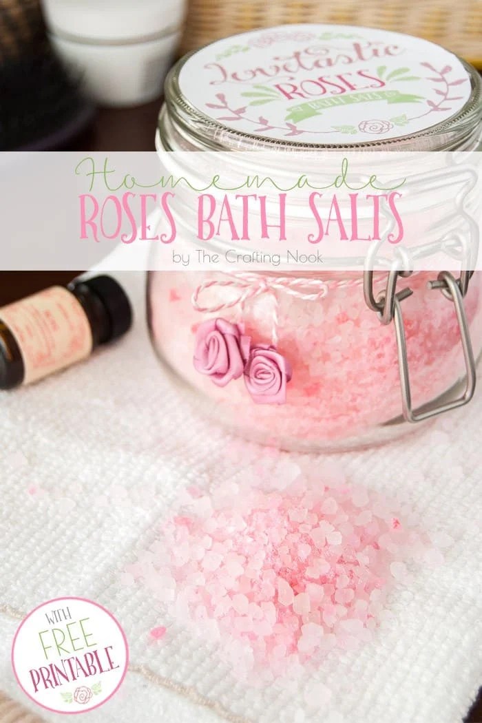 Homemade Roses Bath Salts (+ Free Printable) The Crafting Nook by