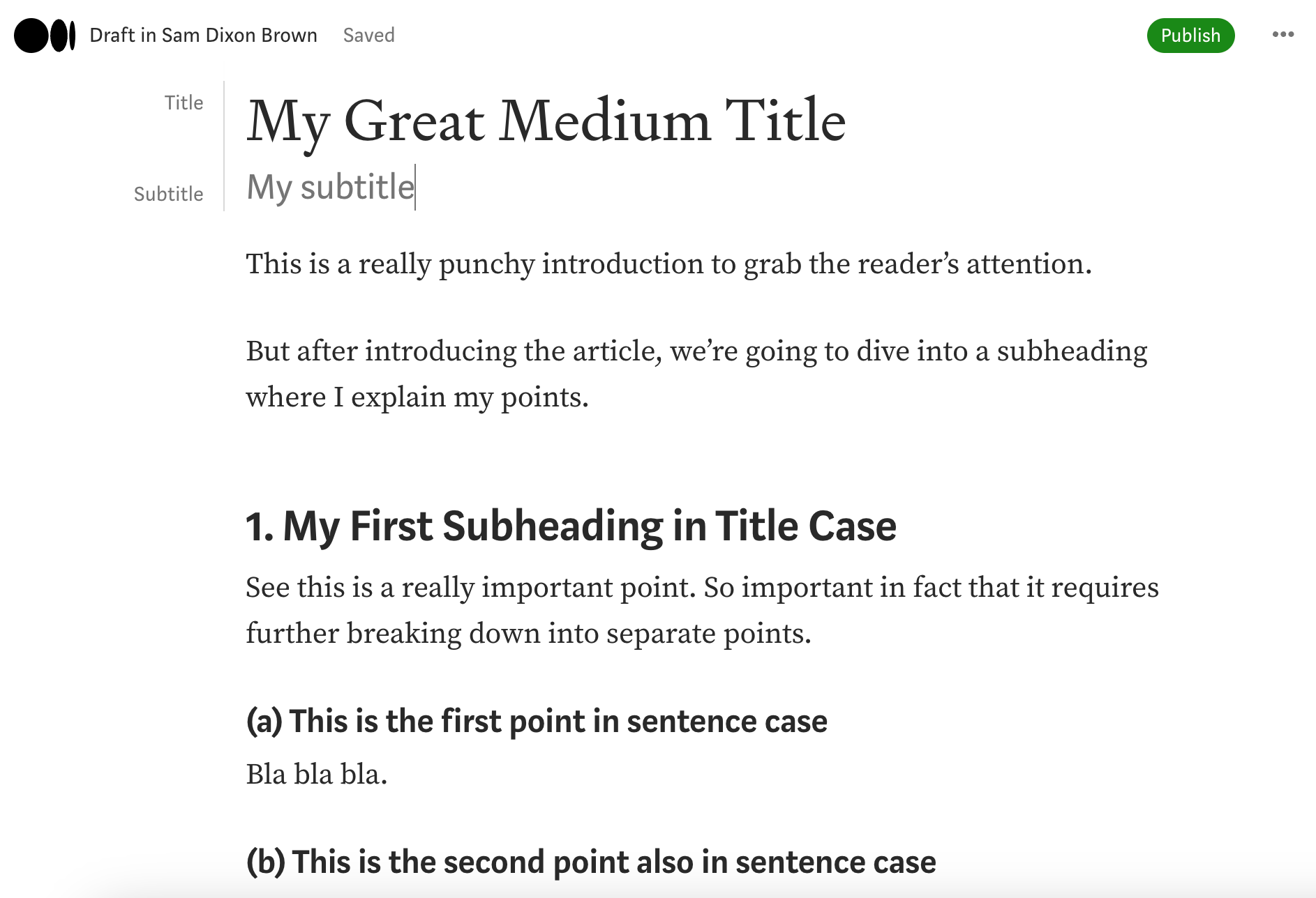 How Should I Format My Title for Medium?