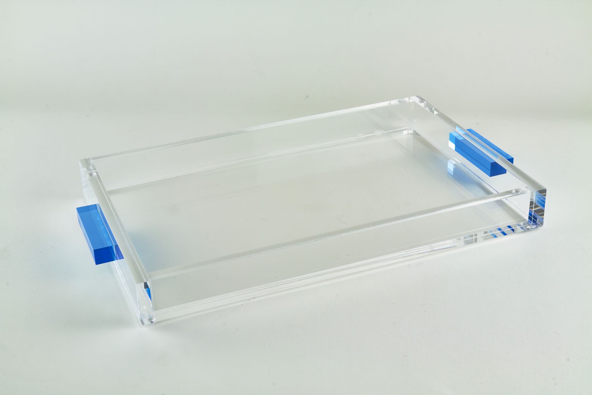 Acrylic Tray with Blue Handles 12×8 Tizo Designs