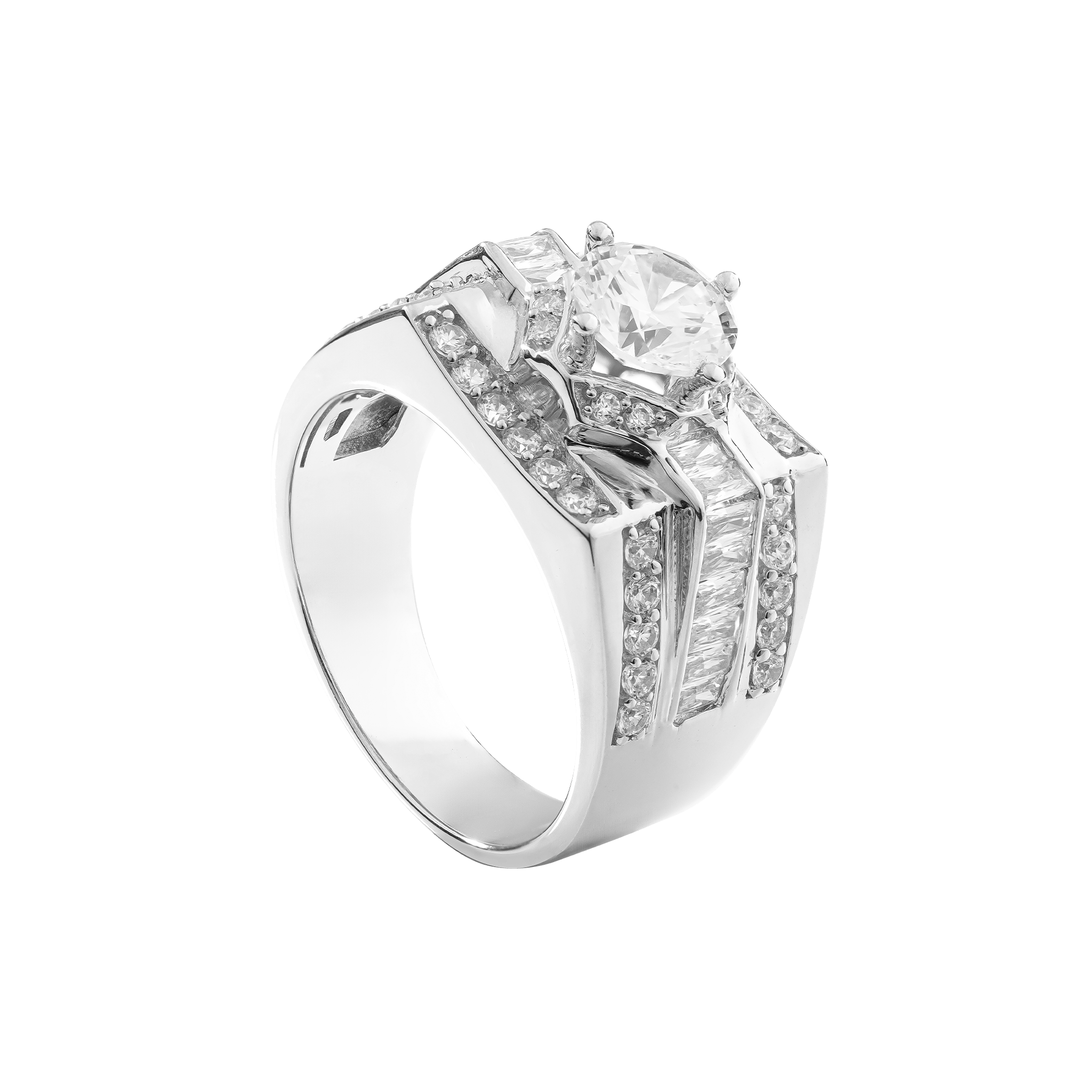 Nhẫn Nam vuông tấm baget Kim Cương MMN00914 Trang sức TJC