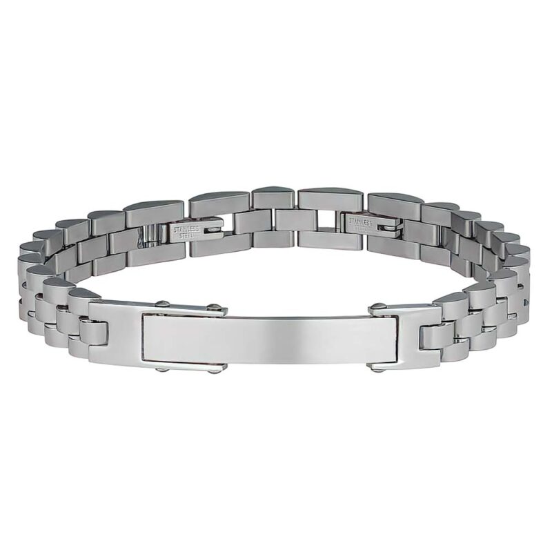 (MBR044S) 8mm Stainless Steel ID Bracelet TJD Silver