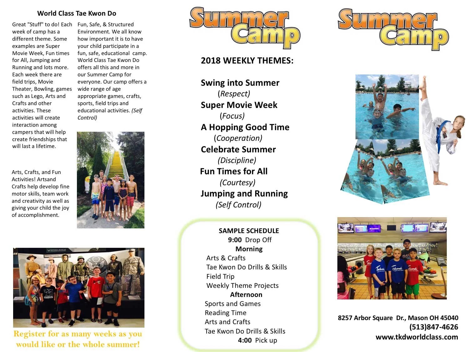 2018 Summer Camp Master K.Kim',s World Class Tae Kwon Do Mason, Ohio