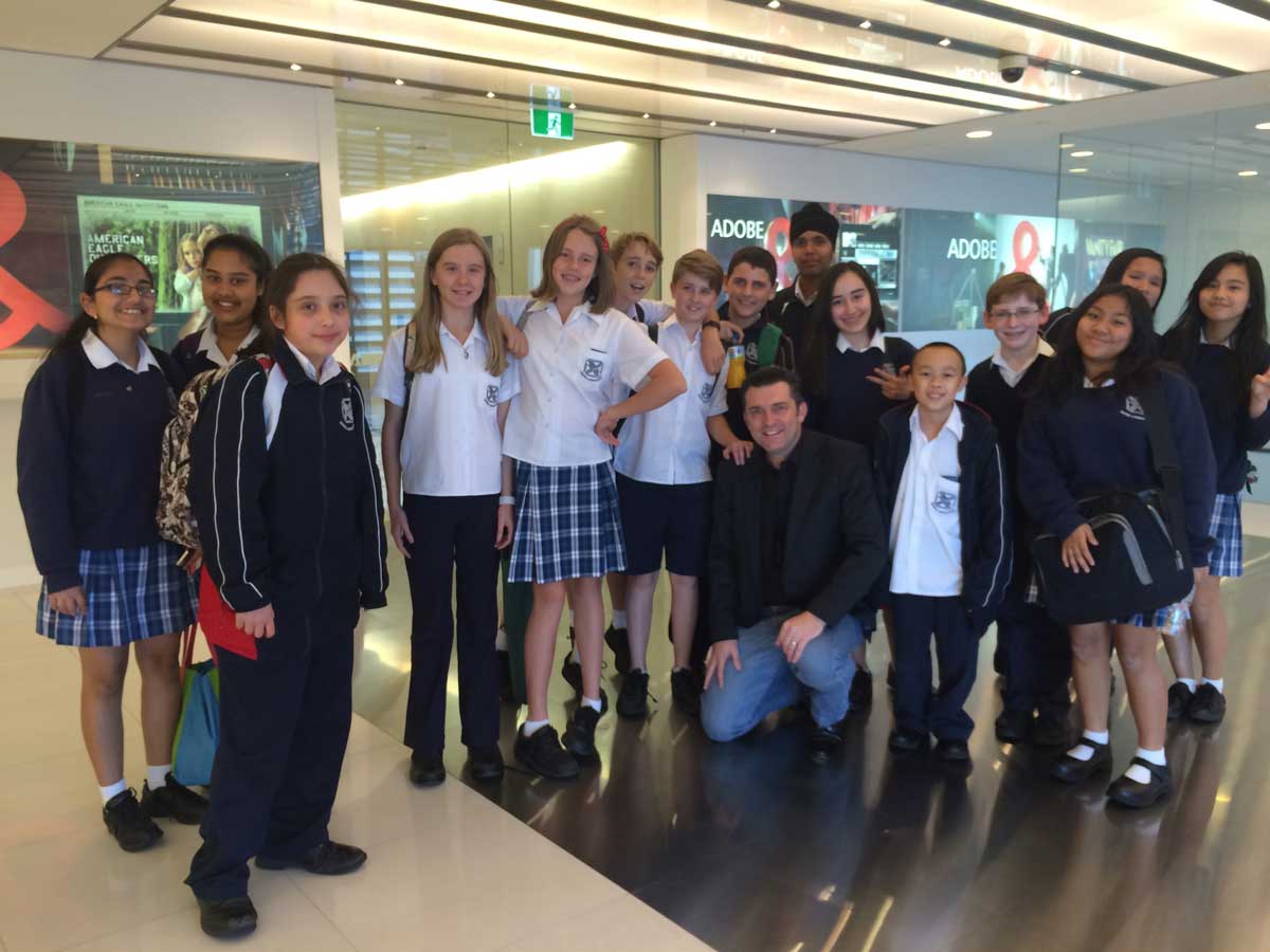 Quakers Hill High Students at Adobe in Sydney Dr Tim Kitchen's
